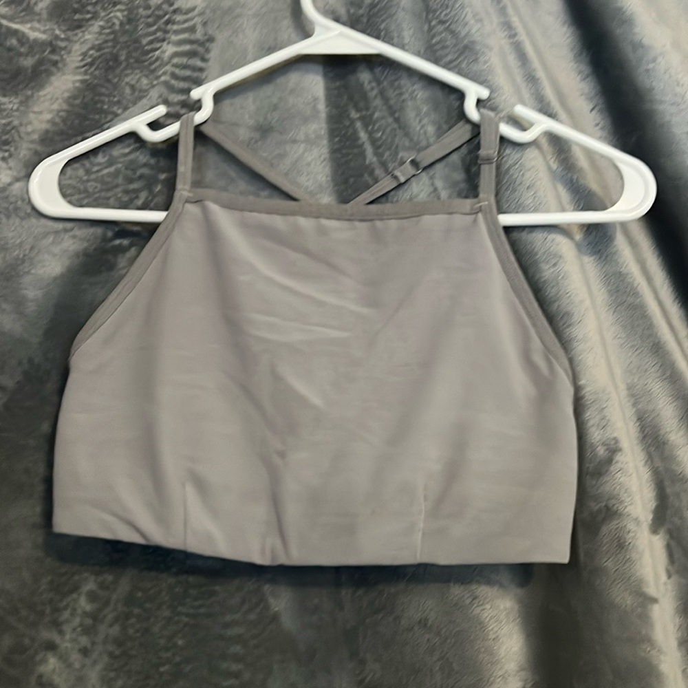 Prana High neck Sports Bra, Small Gray